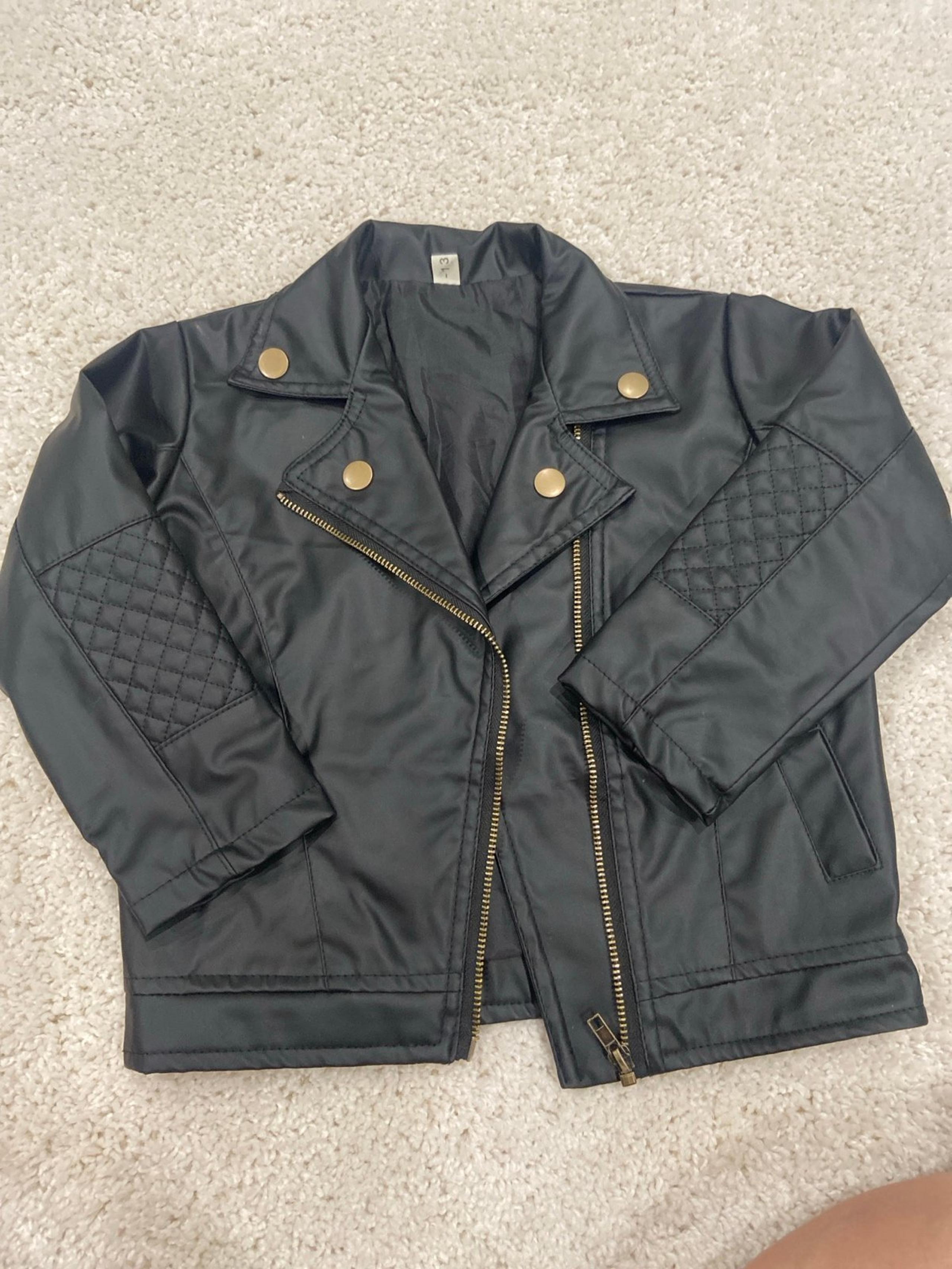 Girls Motorcycle Faux Leather Jacket