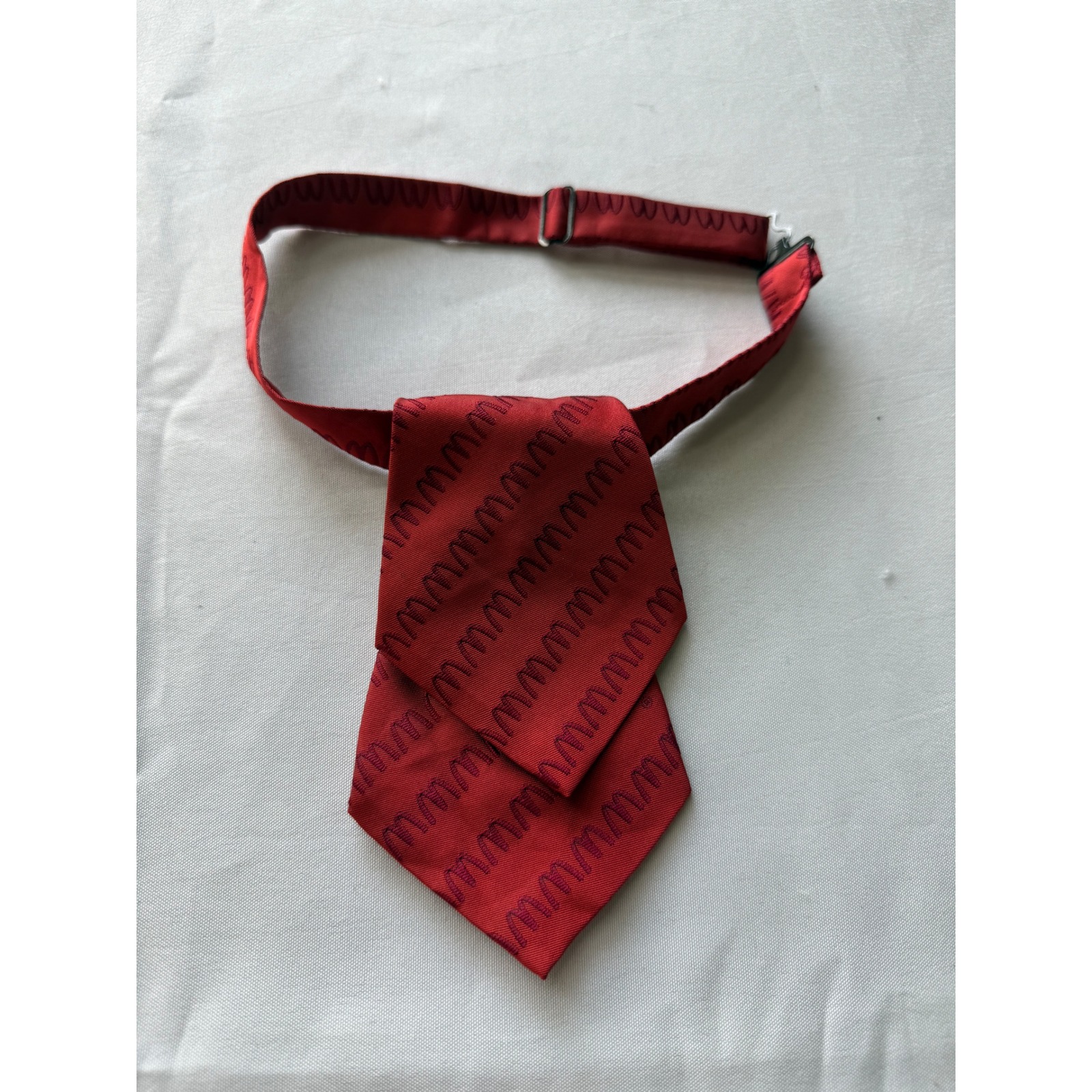 McDonald's Uniform Tie Red Adjustable Necktie Restaurant Staff