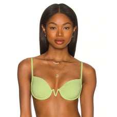 L*Space Nico Bikini Top in Green Size Small Underwires NWT