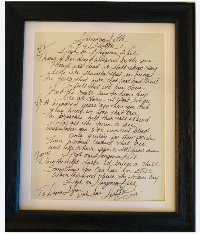 Signed Lyric Sheet