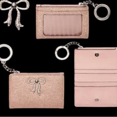 Victoria’s Secret Rose Gold Bling Rhinestone Bow Card Case