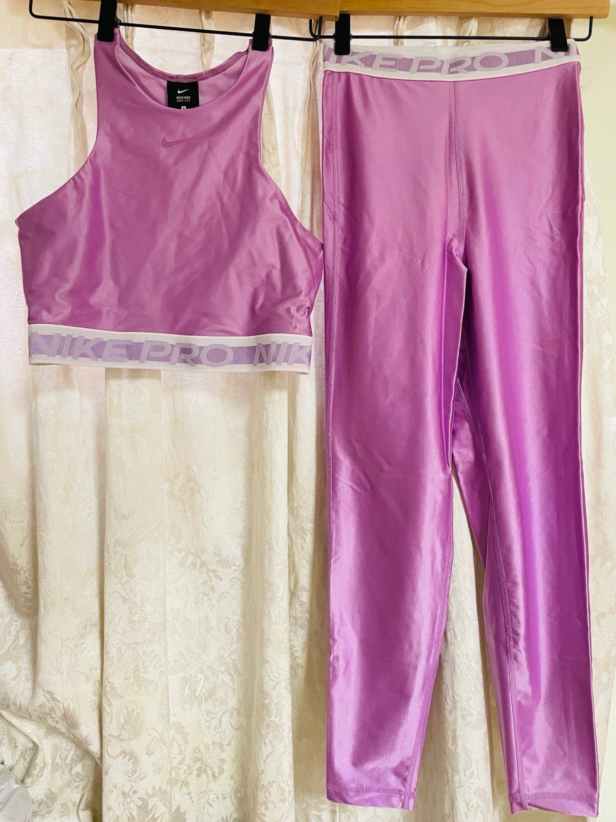 Nike Pro DRI FIT matching Bras and Legging Pink Purple Set for sale