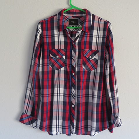 Rails womens Kendra shirt size M blue/red/plaid button down long sleeves 117784