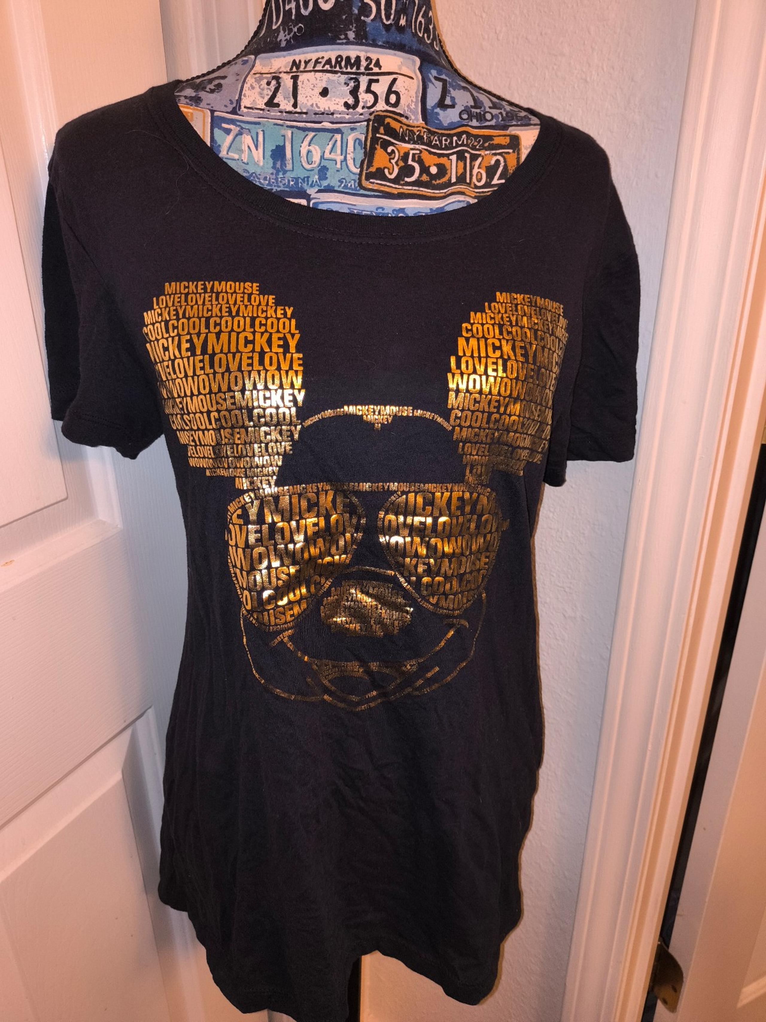 Disney Parks Disneyland Mickey mouse plus size xl metallic gold black tee shirt