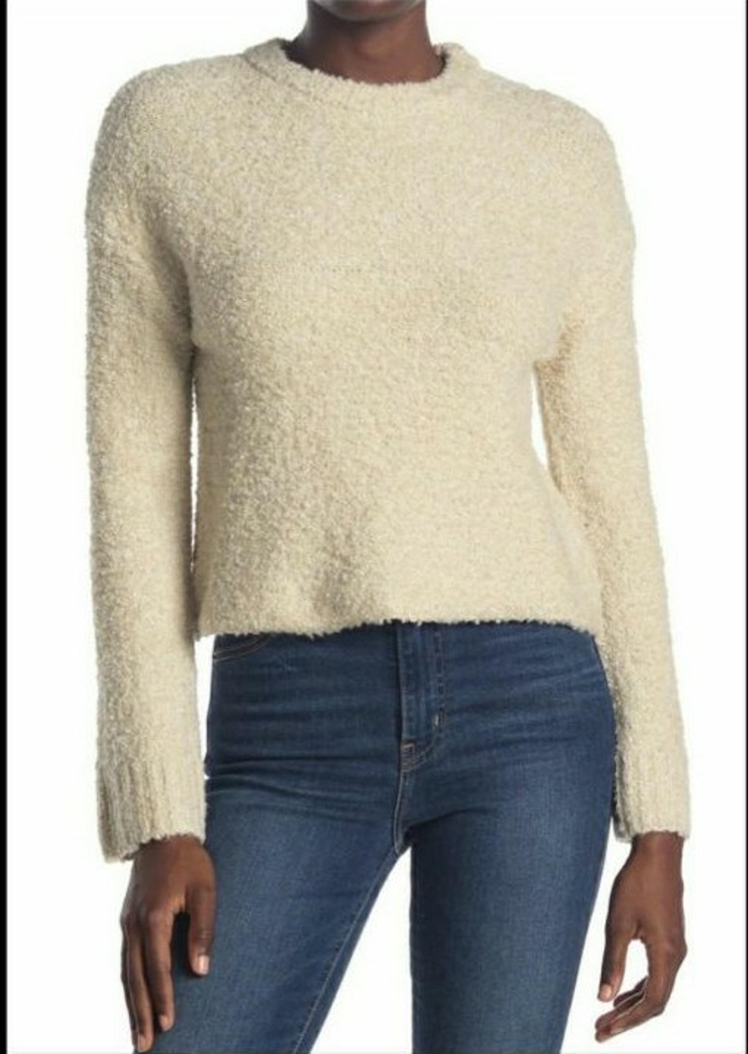 Abound Women's Boucle Knit Sweater Oatmeal Medium