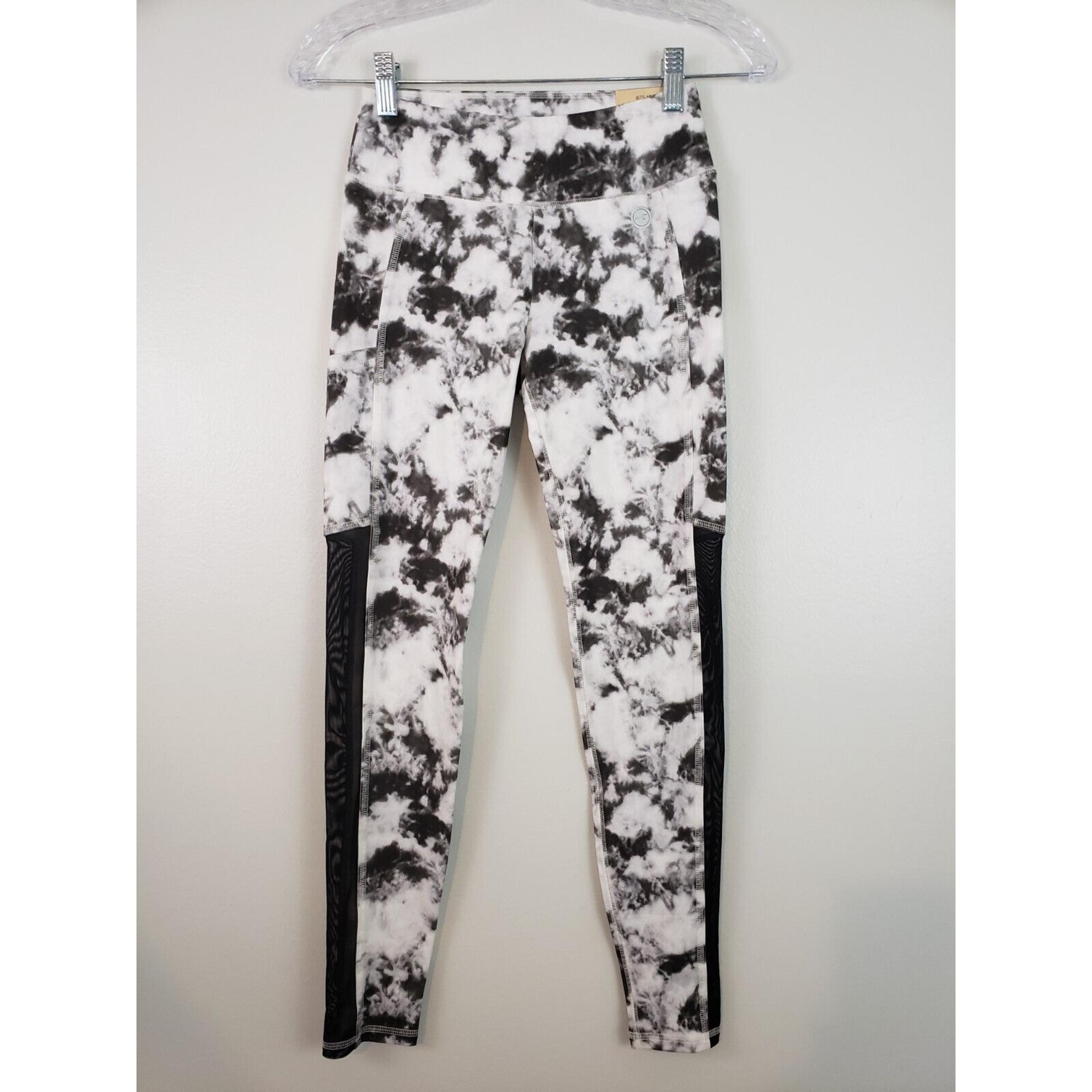 (M5) Y2K Hollister Cali Sport Leggings Womens Size XS Workout Tie Dyed Gray Yoga