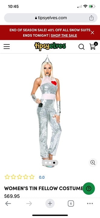 Tipsy elf tin man costume