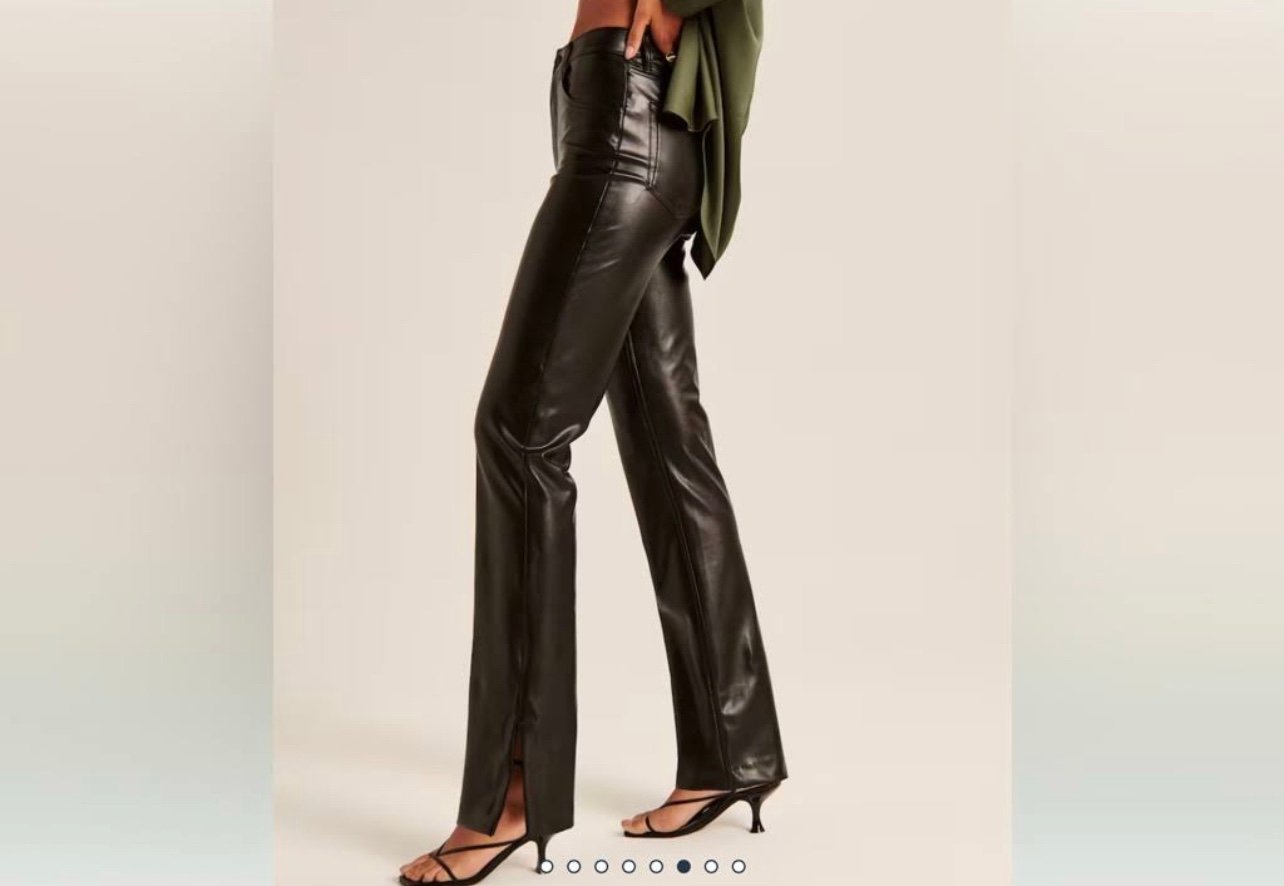 Abercrombie and fitch vegan leather split hem pants
