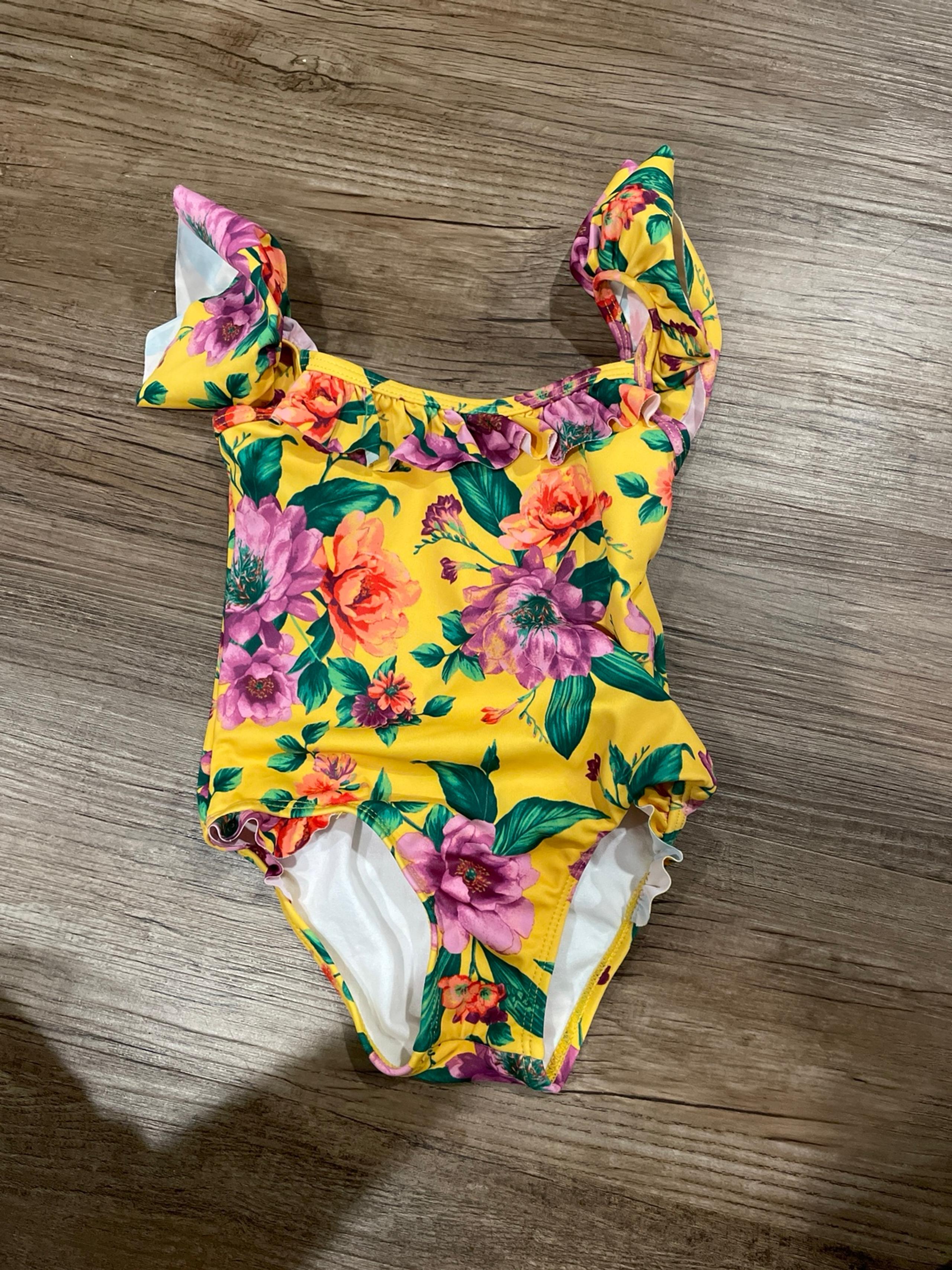 Janie and Jack Yellow floral bathing suit