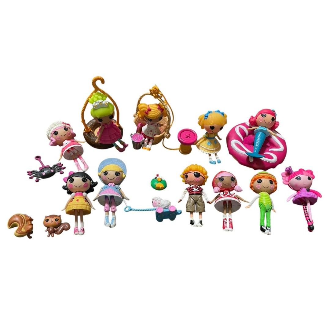 Lalaloopsy 3 Doll Lot ~ Mini Figures Pets Accessories 20 Pc Mermaid Tree House