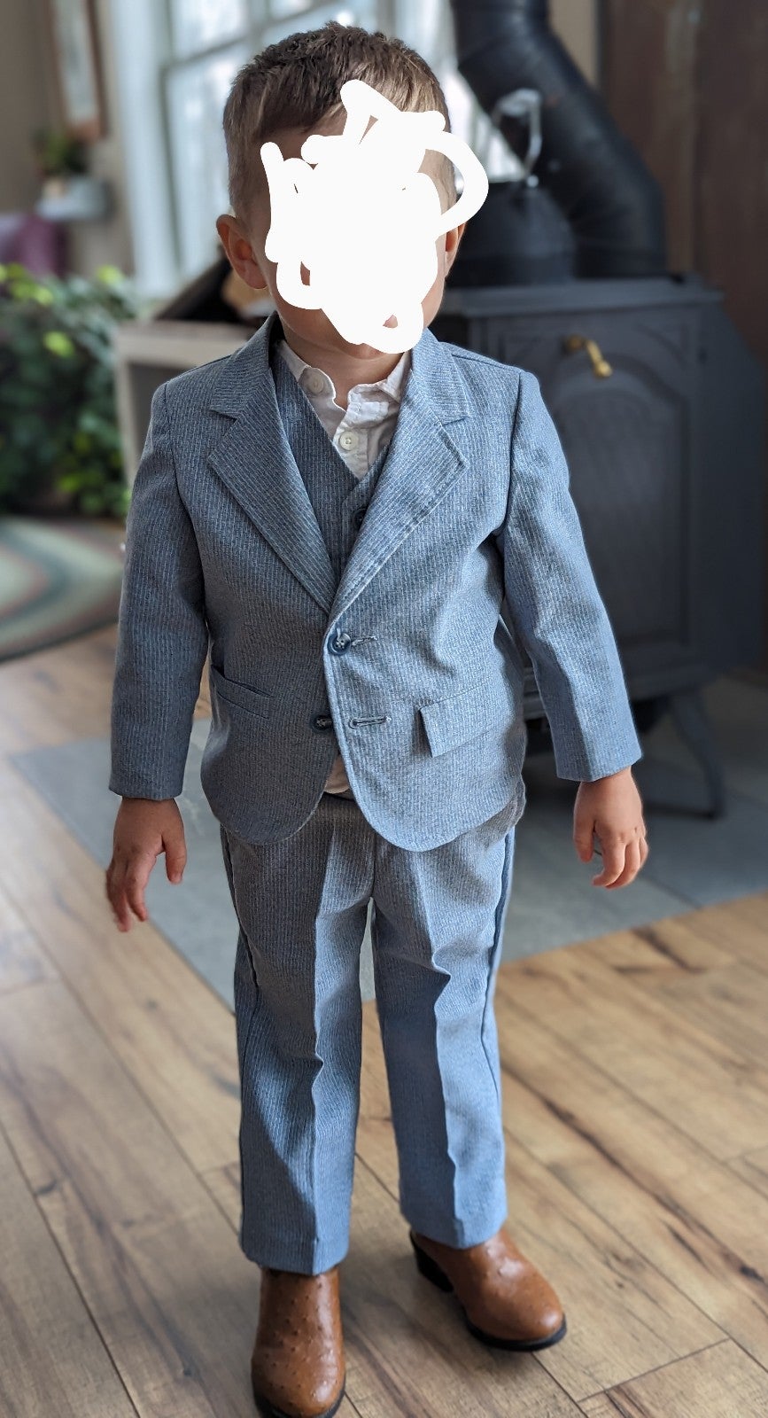 Toddler 3 Piece baby blue suit
