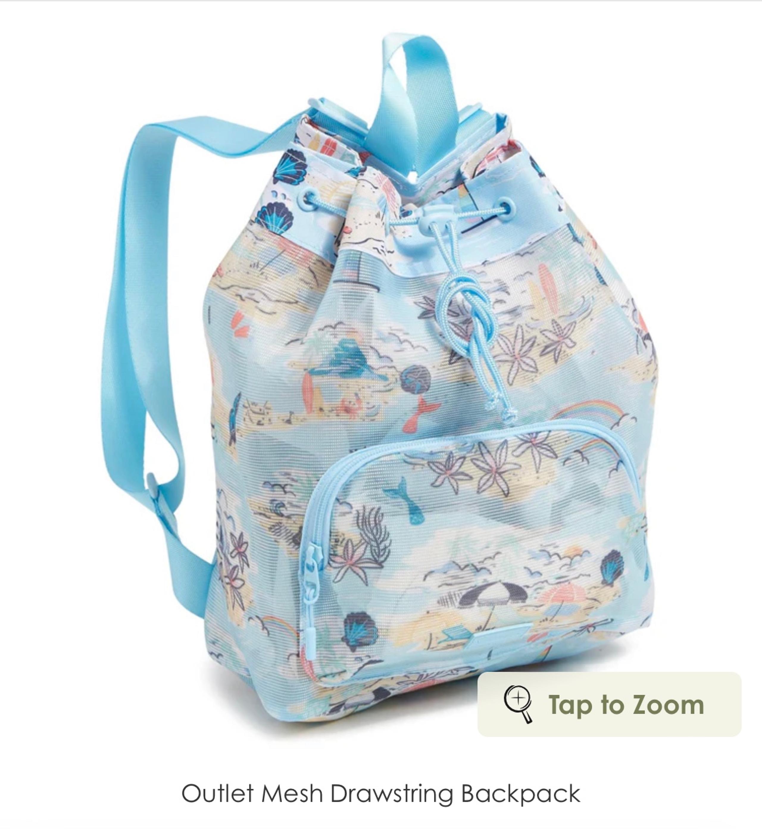 NWT Vera Bradley Mesh Drawstring Beach Treasures Backpack