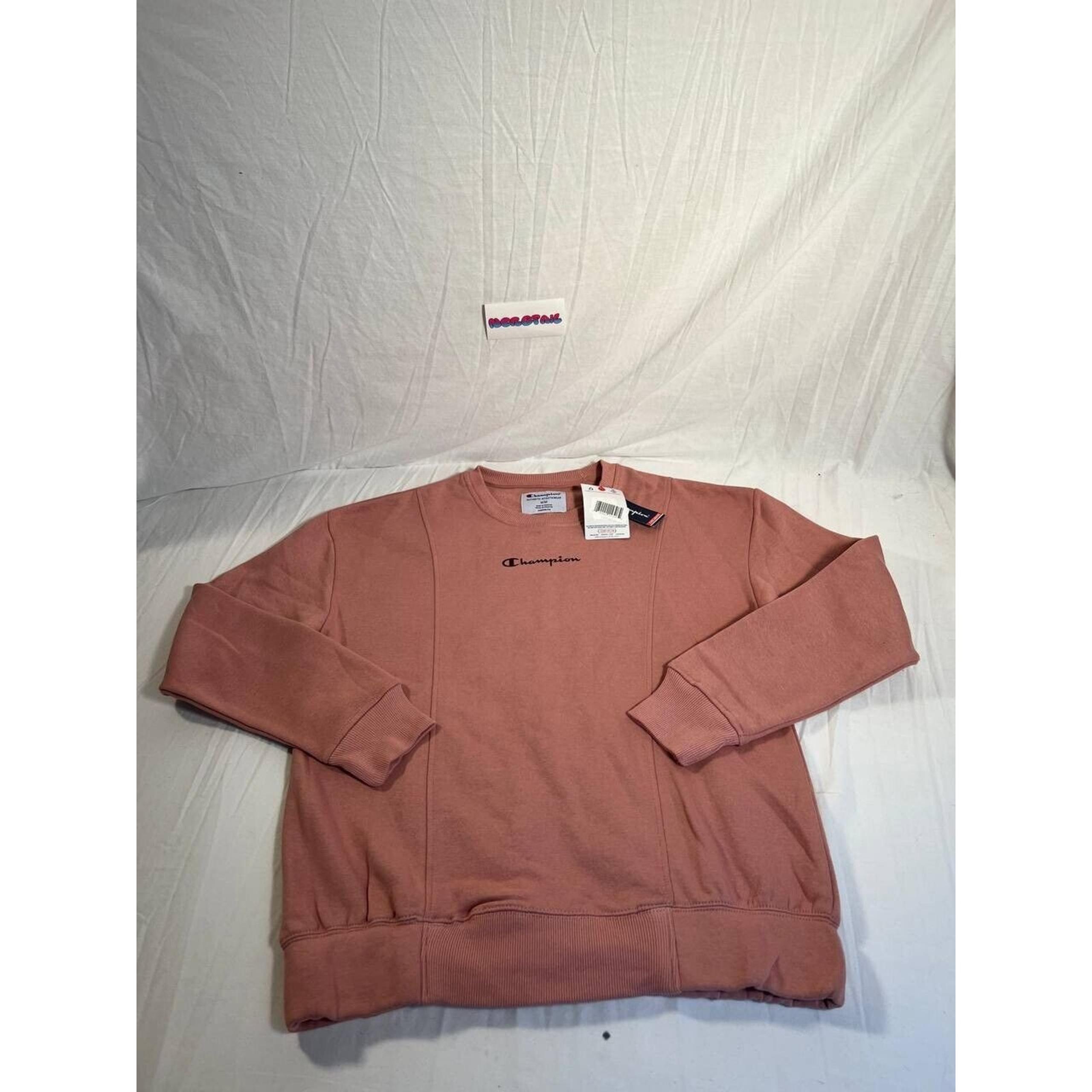 Champion Crewneck Sweatshirt Women's Small Pink Script Casual Rose Sweater