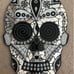 Day of the dead mirrored mosaic sugar skull