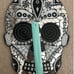 Day of the dead mirrored mosaic sugar skull