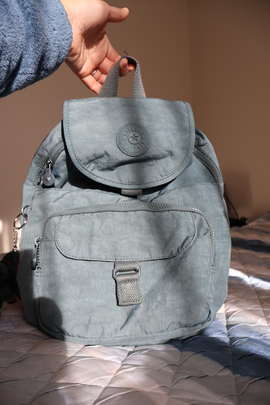 Kipling Queenie Small Backpack Light Aloe Tonal