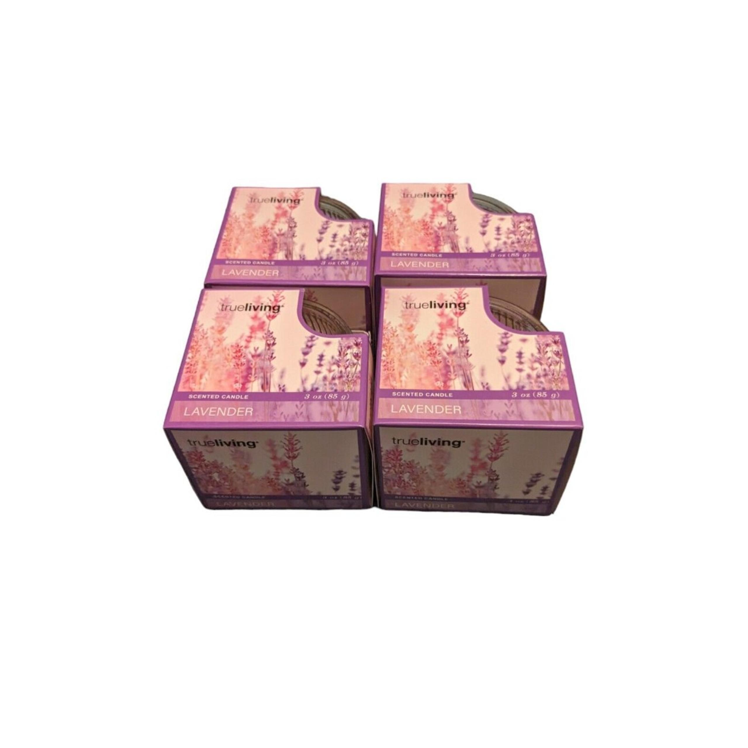 True Living Candles LAVENDER 4 x 3 oz Round trueliving 1 Wick Candles NEW