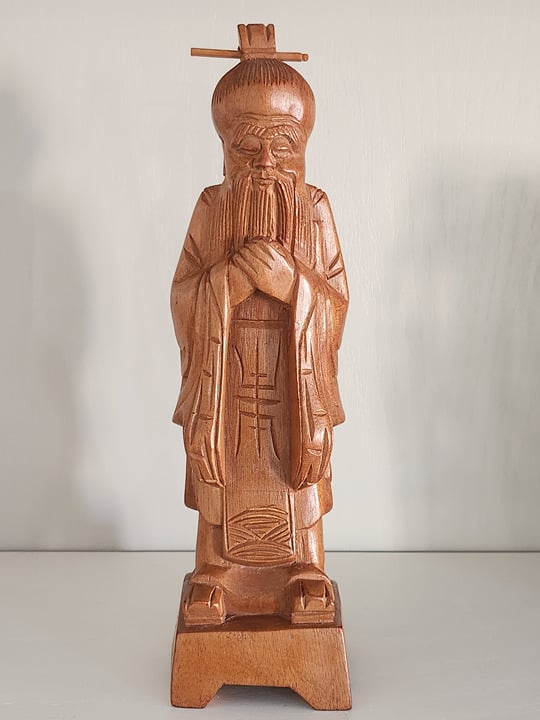 Rare Find Chinese Handcrafted Boxwood Elder Immortal Figurine 12