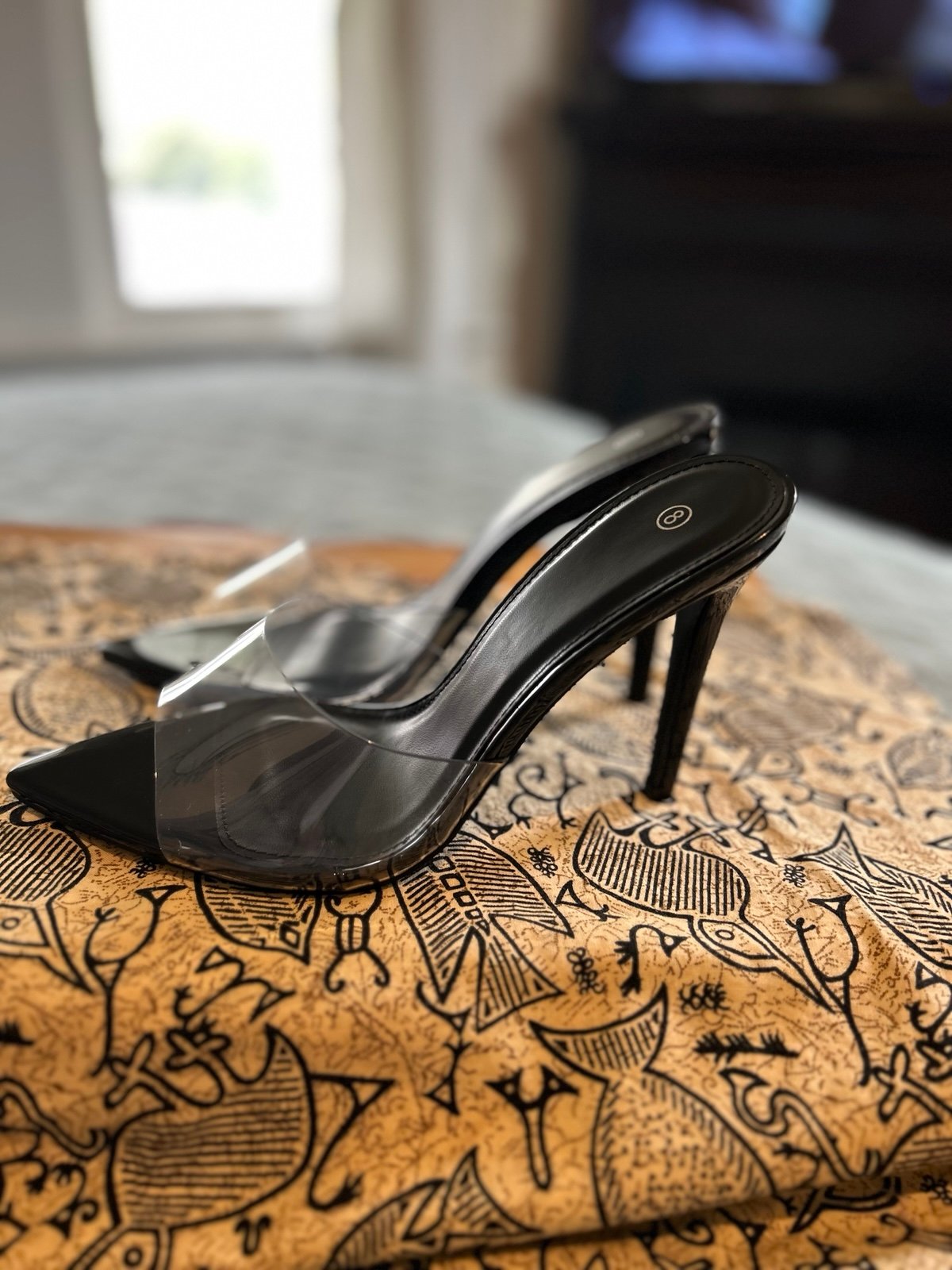 Elegant Black Peep-Toe Stiletto Heels