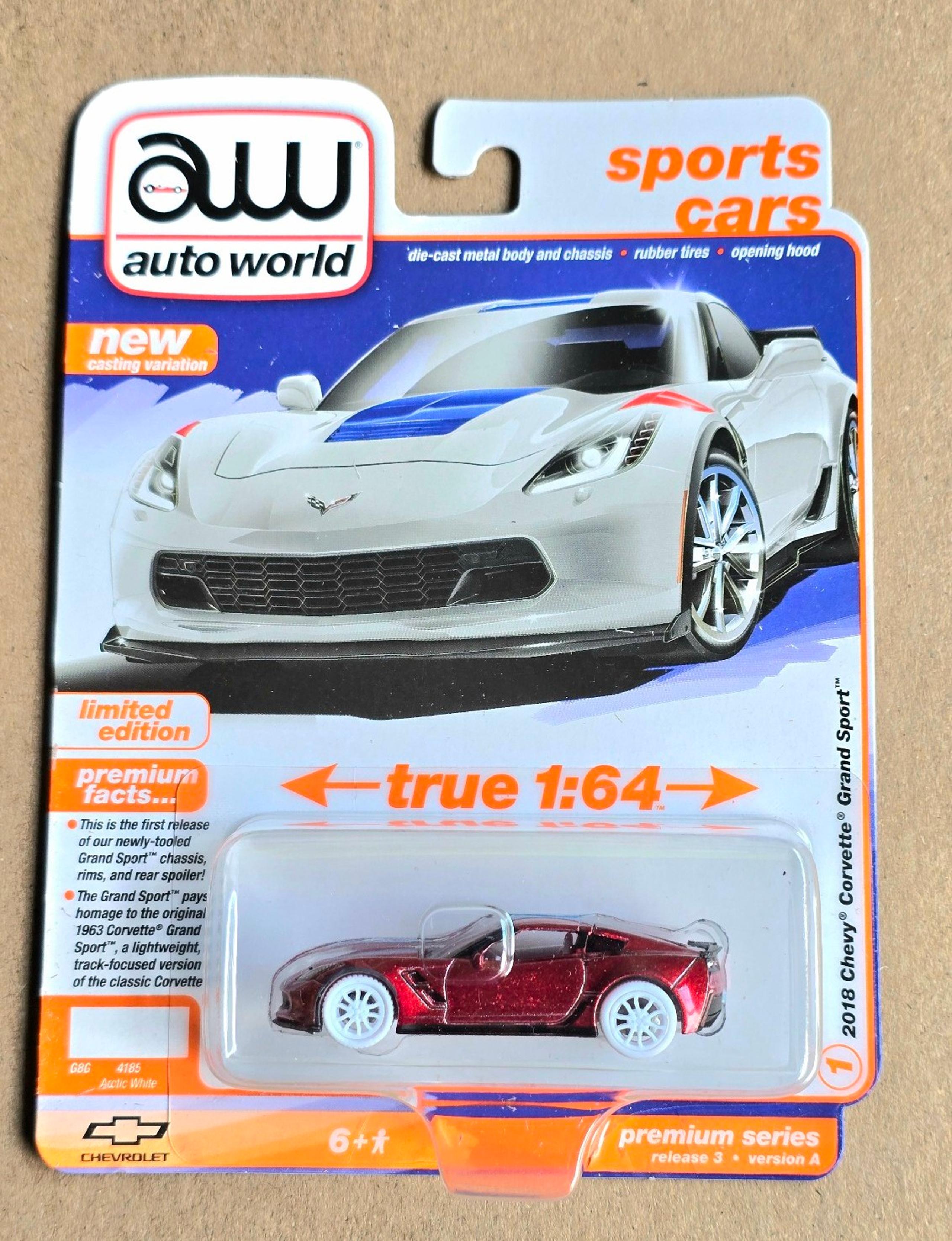 Auto World Ultra Red 2018 Chevy Corvette Grand Sport