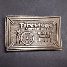 Vintage 1970s Firestone Non-Skid Heavy Belt Buckle
