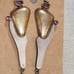 Vtg 1980s Stering Silver Peridot Amethyst Pink Sapphire Contem Pierced Earrrings