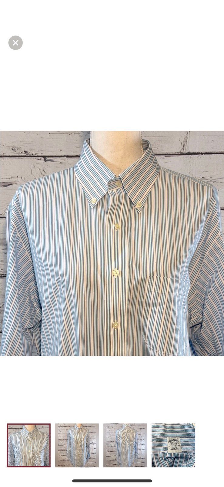 BROOKS BROTHERS The Original Polo Shirt/Slim-Fit Non-Iron Blue Stripe-16.5/34