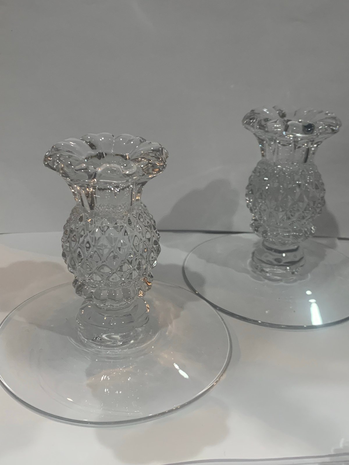 Heisey pineapple candlesticks