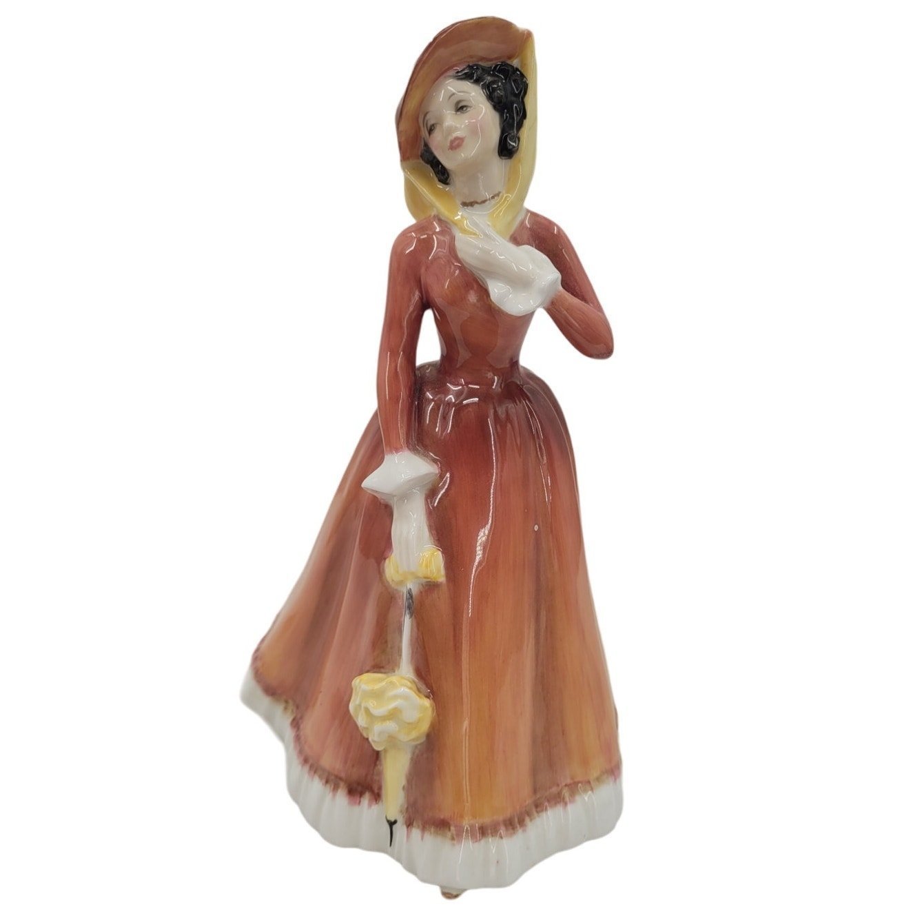 Royal Doulton Porcelain Signed Lady Julia Umbrella Vintage Figurine HN 2705