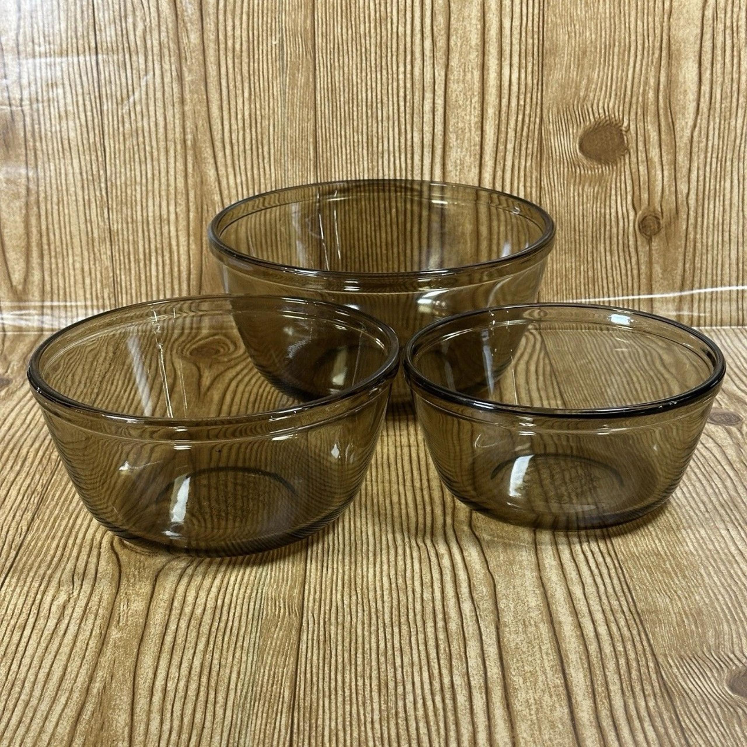 VintageAnchor Hocking Ovenware Nesting Mixing Bowls 1 Qt 1.5 Qt 2.5 Qt Amber