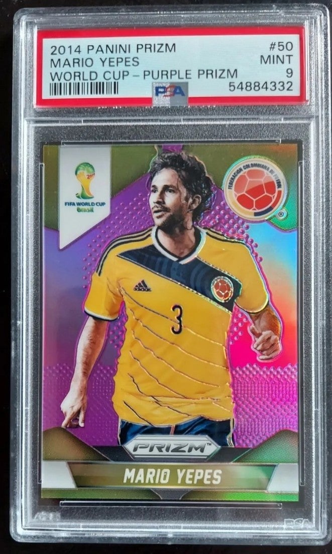 2014 Panini Prizm Mario Yepes World Cup #50 Purple Prizm SSP #/99 PSA 9 POP ONE