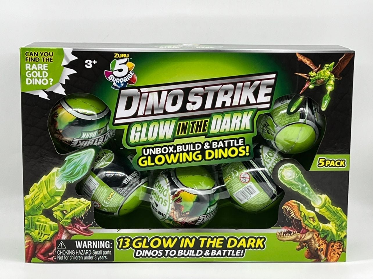 Dino Strike Glow in the Dark Dinosaurs Zuru 5 Surprise Eggs