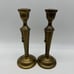Vintage Brass Tassel Rope Taper Candle Holder Pair 9.75” Mantel Centerpiece MCM