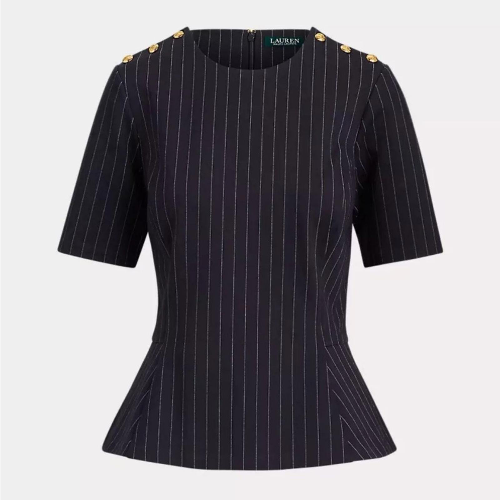 Lauren Ralph Lauren Striped Peplum Top Size XL EXCELLENT!