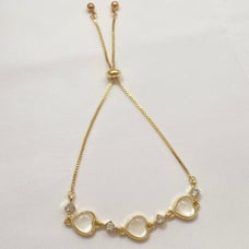 Adjustable Opal Love Heart Charm Bracelet for Women