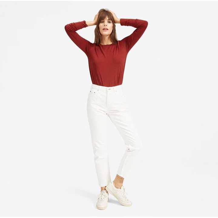 NWT Everlane The 90's Cheeky Straight Jean in Bone - Size 26
