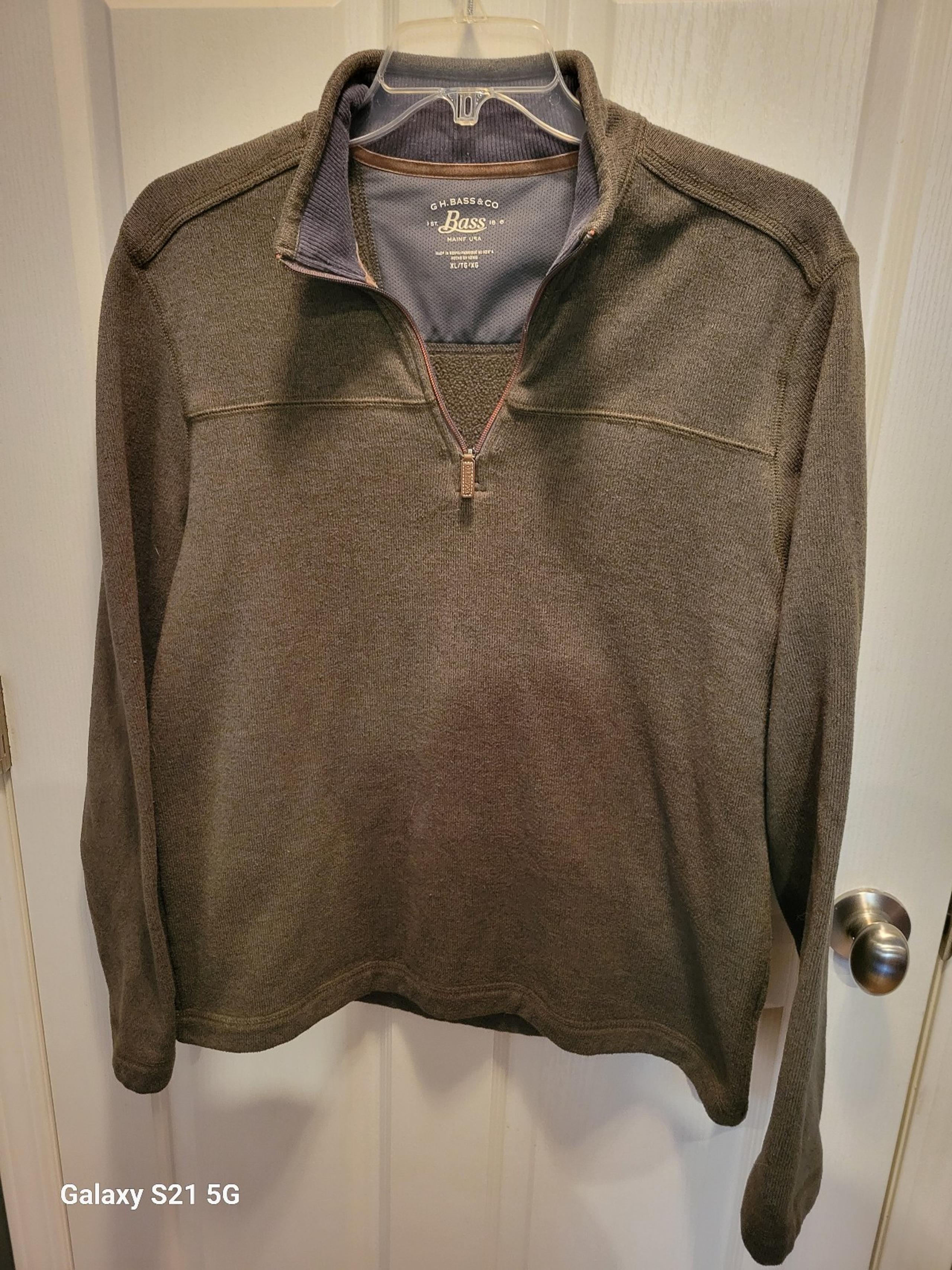 GH Bass Mens Sweater Zip Neck XL