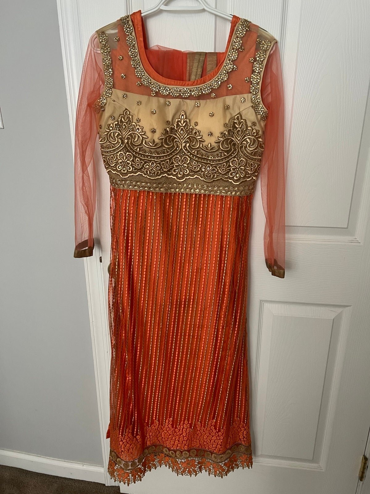 Indian Pakistani Orange and Gold dress