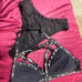 KILLSTAR Red & Black Baphomet Bondage Bra & Panty