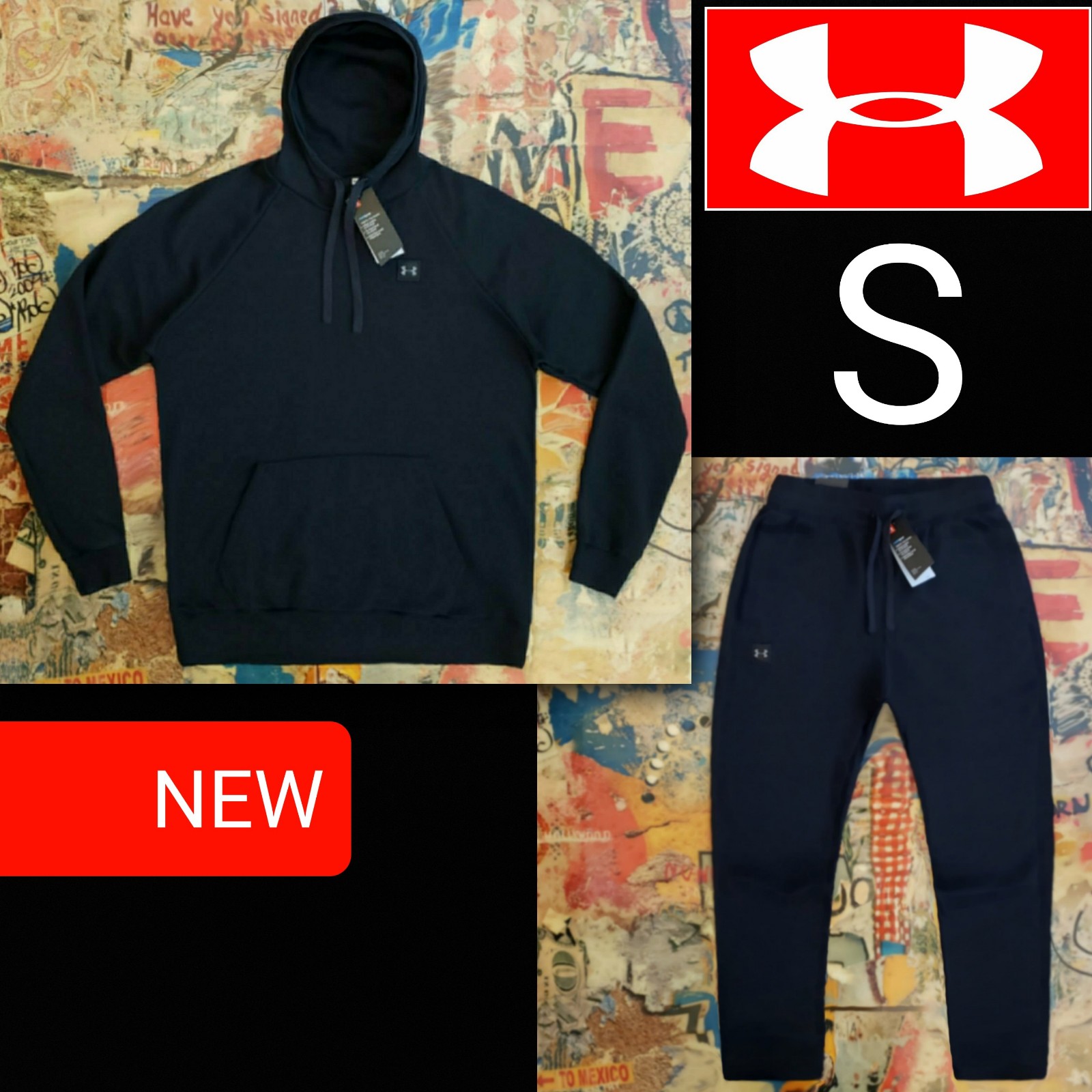 SET: 130 New Under Armour Mens Fleece Hoodie + Sweatpants! S