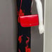 1980's Red Leather Purse from Nordstrom Red Clutch Crossbody Handbag or Shoulder