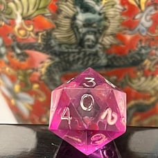 Vintage Gamescience d20 violet purple gem rpg ad&d dice 090724@
