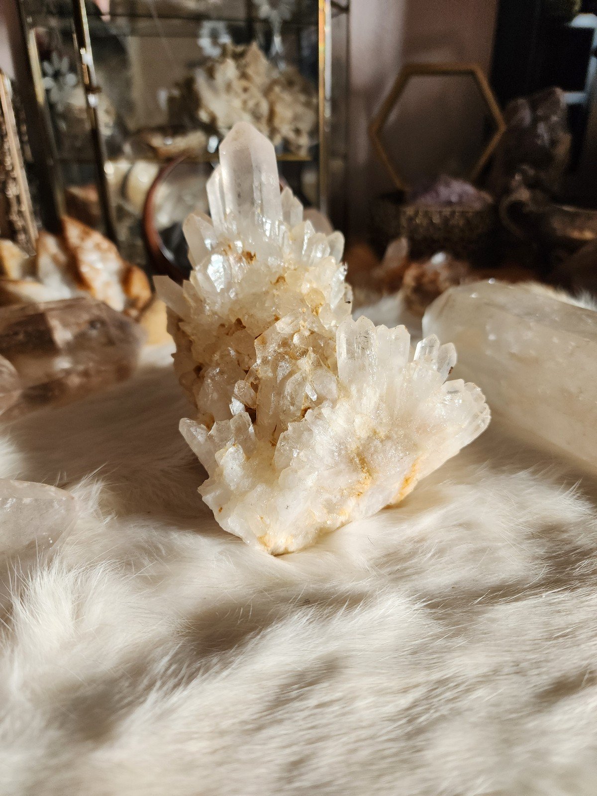 pineapple quartz cluster from madagascar aka candle quartz