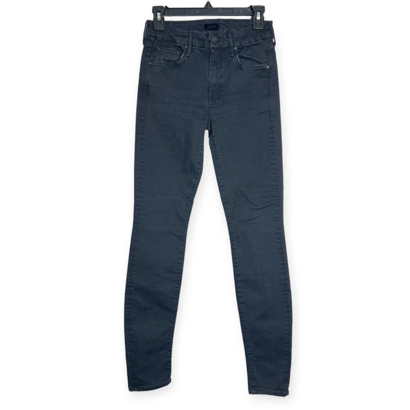 MOTHER The Looker Skinny Jeans SIZE 25 x 29 Not Guilty Black Stretch Denim USA