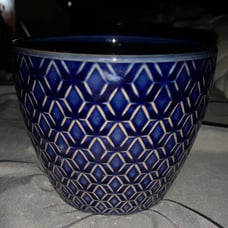 Handmade and Hand Carved Ceramic Flower Pot- One of a kind, made by me