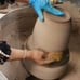 Handmade and Hand Carved Ceramic Flower Pot- One of a kind, made by me