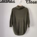 Express Cable Knit Cowl Neck Circle Hem Olive Green Sweater Size Small NWT