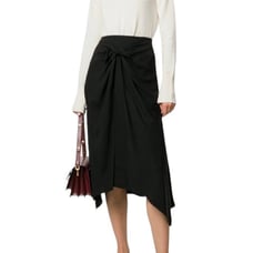 NWT 325 Vince Dark Coastal Tie Front Asymmetric Skirt Black Size 4