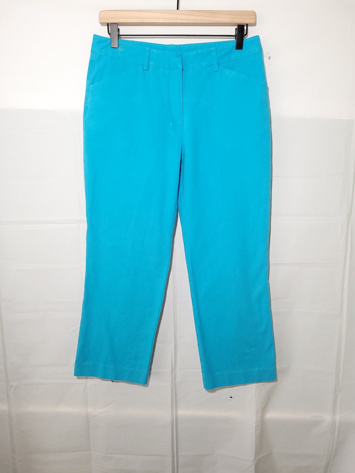 Lilly Pulitzer blue cotton spandex cropped pants, size 6