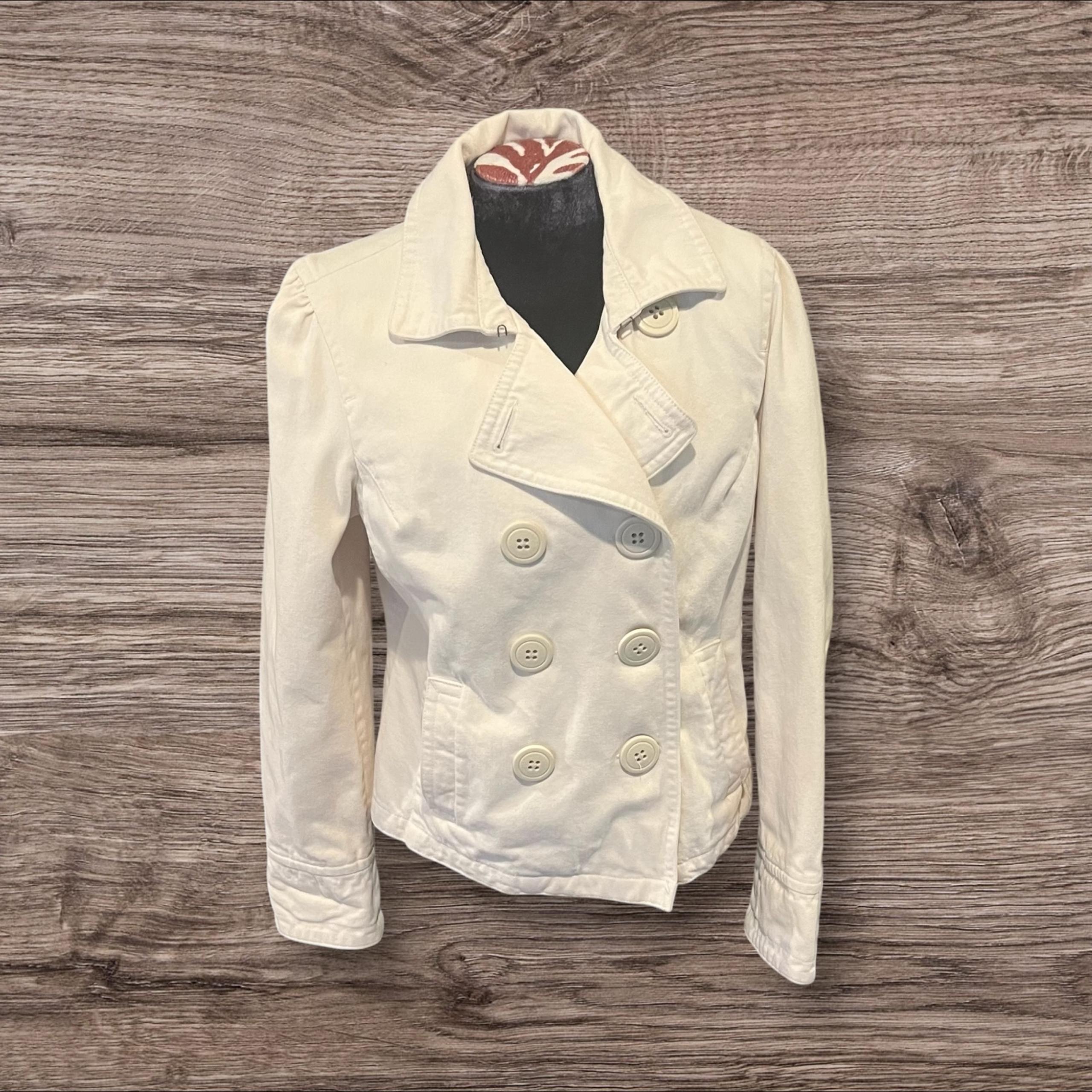 American Eagle Women’s Tan Double Breasted Jacket Peacoat Size Large